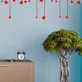 Hanging love hearts for nursery and kids bedrooms. They come in loads of colours and sizes can be customised using a craft knife when fitting wall decals, from www.wallartcompany.co.uk