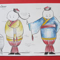 Kostüm Entwurf, Diener Tsing
