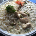 Hühner Frikassee mit Champignons und Reis 