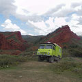 red sandstones in the green mountains