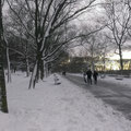 Am späten Nachmittag hat es aufgehört zu schneien, und ich unternahm in meiner Schneeausrüstung aus Russland einen Spaziergang im nahen Riverside-Park neben dem Hudson.