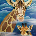 Giraffen-Weitblick _ (Acryl auf Leinwand, 70 x 100 cm)