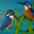 Eisvögel _  (Acryl auf Leinwand, 60 x 40 cm) 