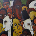 Große Afrikanische Vielfalt  _  (Acryl auf Leinwand, 100 x 70 cm)