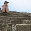 Teotihuacan - Petite pause pour la montee de la Pyramide du soleil
