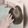НАКЛАДКА на Пробор - на моно, с эффектом седых волос, (натуральные славянские волосы)
