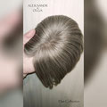 НАКЛАДКА на Пробор - на моно, с эффектом седых волос, (натуральные славянские волосы)