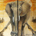 * Elefant geteilt 2 x 25 x 62 cm