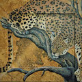 411. Leopard 46x40 cm