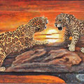 57. Leoparden kämpfend 65x37 cm