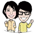 新垣結衣と星野源のイラスト
