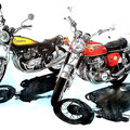 バイクの水彩画