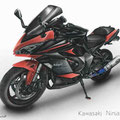 バイクの手描きイラスト