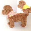 ペットグッズ185　犬用バンダナリバーシブルピンク花柄&黄色　32～36㎝　¥800