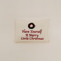 クリスマス362　布小物　白　リース&ビーズフリンジ　210×150　￥1,000