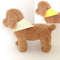 ペットグッズ184　犬用バンダナリバーシブル黄緑ボーダー&黄色　32～36㎝　¥800