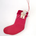 クリスマス306　靴下　赤コサージュ&ブローチ付き　410Ｈ　￥2,400