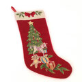 クリスマス311　靴下　ステッチ赤ＴＯＹ&ツリー　420Ｈ　￥2,000　
