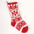クリスマス316　靴下　ニット赤&白クリスマス柄　500Ｈ　￥1,500