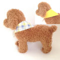 ペットグッズ192　犬用バンダナリバーシブル青黄チェック&黄色　32～36㎝　¥800