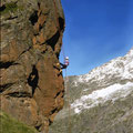 Abseilübung bei der Hütte