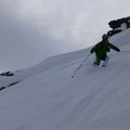 Toller Schnee in diesem Bereich, Tini zum ersten Mal überhaupt im Matschertal, war angetan vom Gelände