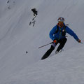 Ab dem Gipfelhang, war der Schnee noch hart, dort ging das Racen dann los. Franz voraus