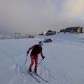 Die ersten paar Hundert Höhenmeter bis zur Livriohütte über die Piste