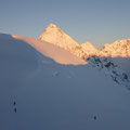 Das Dreigestirn bereits in der Sonne und wir noch unterwegs