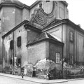 Blick auf die Kirche Richtung Sakristei vor der Renovierung, 1950