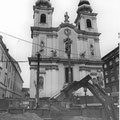 U-Bahn-Baustelle vor der Kirche, 1986