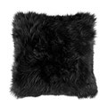Coussin en peau de mouton noir