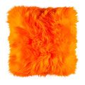 Coussin en peau de mouton orange