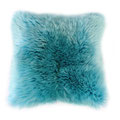 Coussin en peau de mouton turquoise