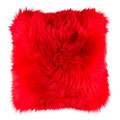 Coussin en peau de mouton rouge