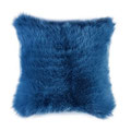 Coussin en peau de mouton bleu dur
