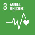 Icona dell'obiettivo sostenibile tre: Salute e benessere 