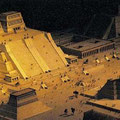Modell des Templo Mayor von Tenochtitlan