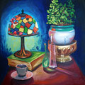 Night reading, oil on canvas 100x70 cm