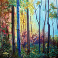 Alhambra's forrest, oil on wooden table 1,20x1,20 cm