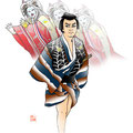歌舞伎　俊寛　イラスト　挿絵　役者絵　 和風　日本　リアル　伝統芸能