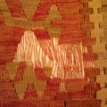 Riparazione kilim antico, rovinato con tarme ho messo tutti orditi mancanti 
