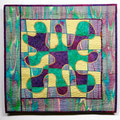 Ueberraschung 1 (1997) - 65cm x 65cm - eigene Appliquétechnik, maschinengenäht, -bestickt und -gequiltet