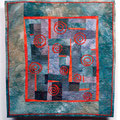Circles 16 (2003) - 52cm x 53cm - handgefärbte Stoffe, maschinengenäht und -gequiltet