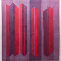 Floating Elements (2020) - 170cm x 140cm - maschinengenäht und -gequiltet, handgefärbte Stoffe