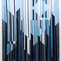 The Square 5, sparkling blue (2019) - 150cm x 130cm - maschinengenäht und -gequiltet, handgefärbte Stoffe