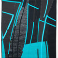 Traumpfade 8, türkis (2007) - 90cm x 103cm - maschinengenäht und -gequiltet