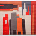 Skyline (2017) - 84cm x 78cm - maschinengenäht und -gequiltet, handgefärbte Stoffe