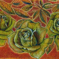 「yellow rose2」パステル画　2015年