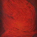 "Red Dance", Stoff u. Ölfarbe auf Leinw., 88x102 cm